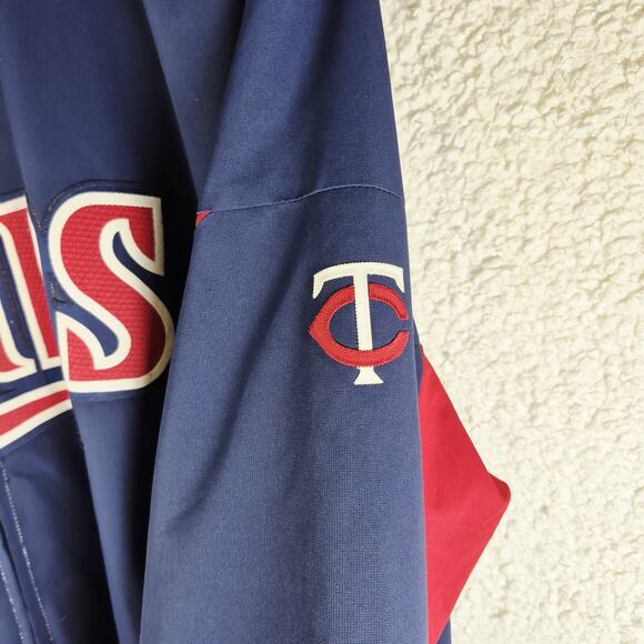 Vintage Minnesota Twins Men's Majestic Dug Out Jacket Size Large Blue MLB - Picture 4 of 13